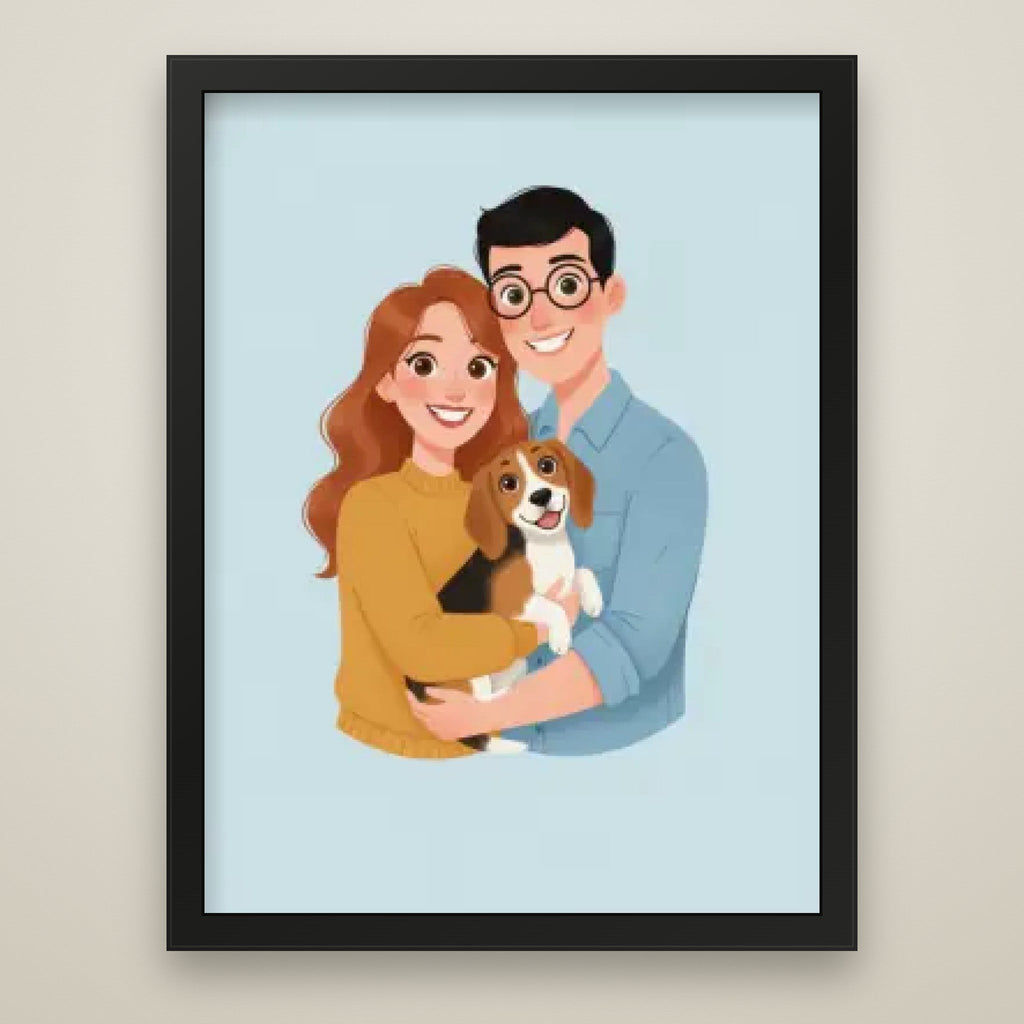 Animated Family Portrait black frame