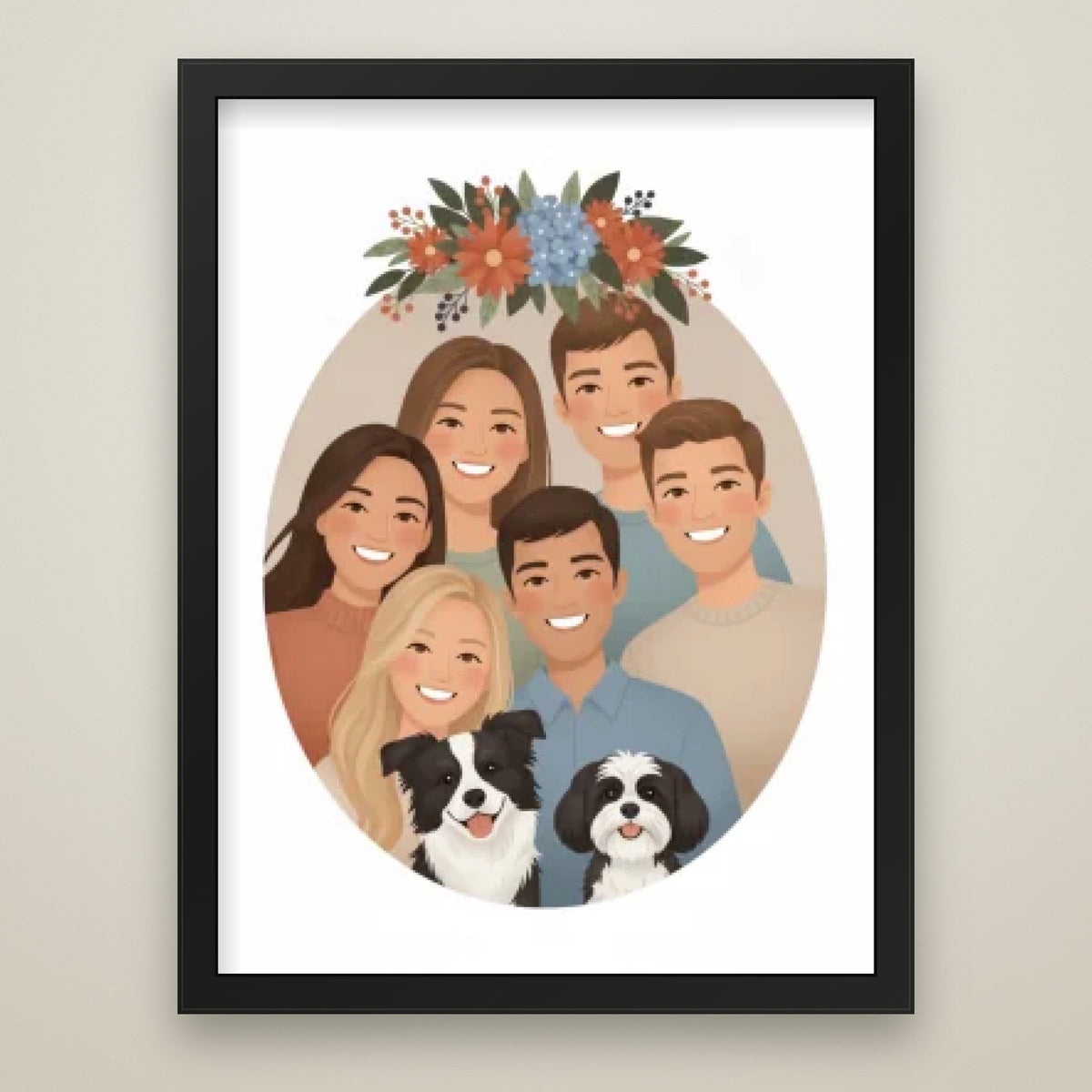 Bloom Family Portrait black frame