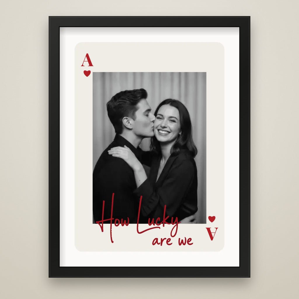 Lucky Card Photo Print black frame