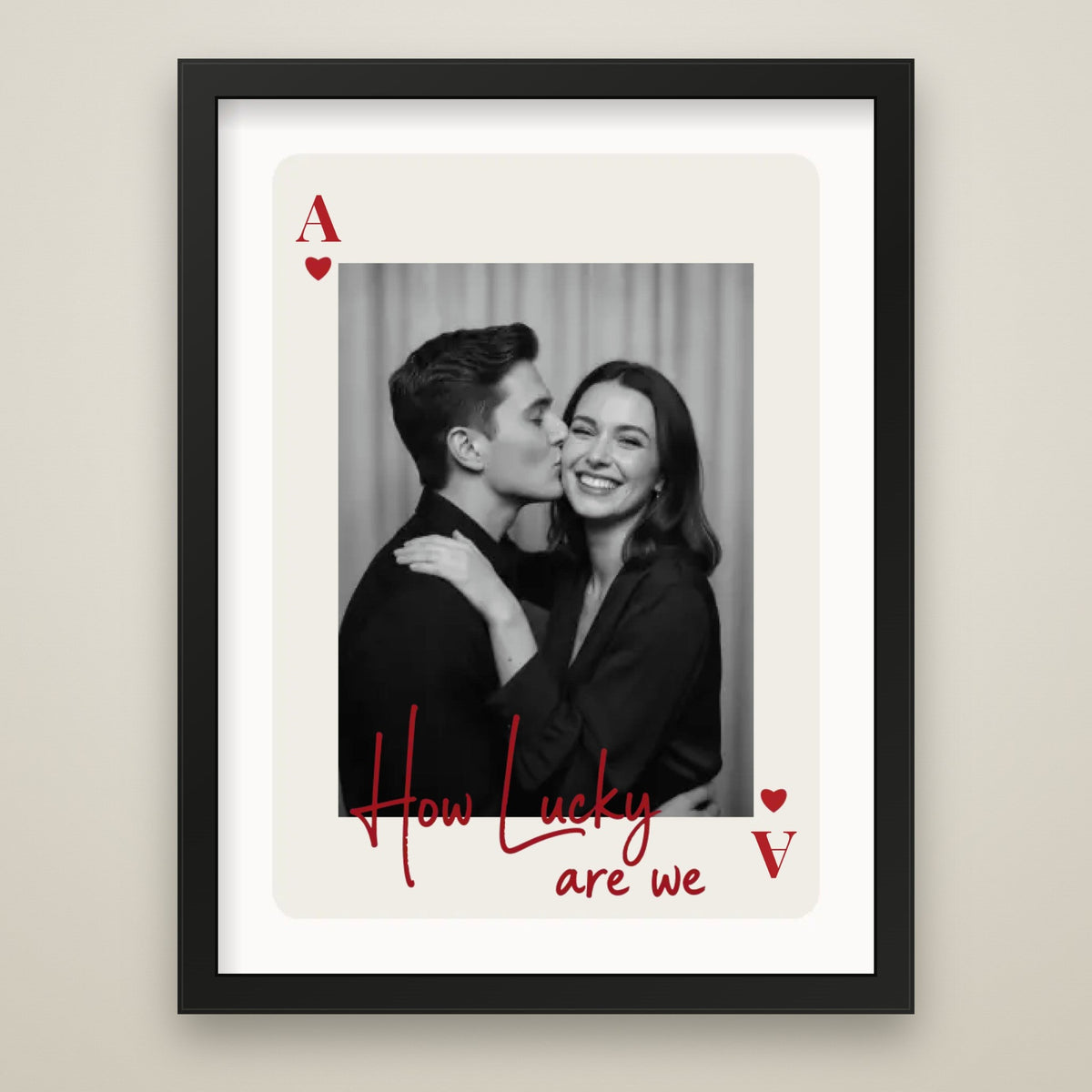 Lucky Card Photo Print black frame