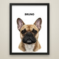Modern Pet Portrait black frame