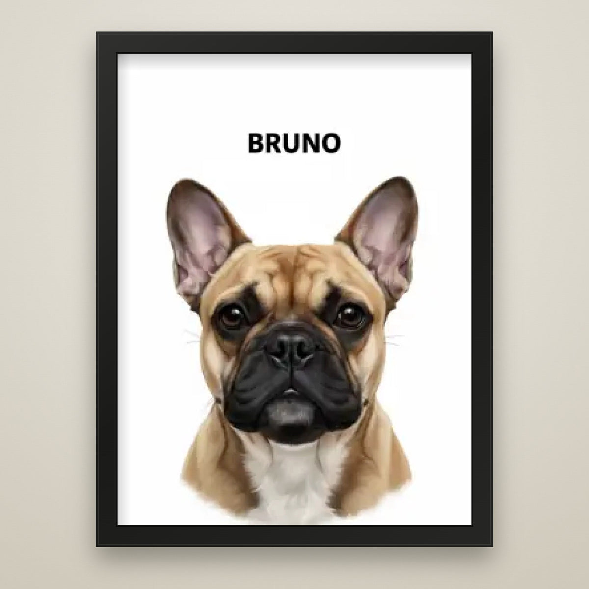 Modern Pet Portrait black frame