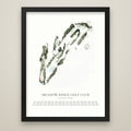 Watercolor Golf Course Map black frame