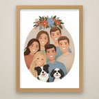 Bloom Family Portrait oak frame