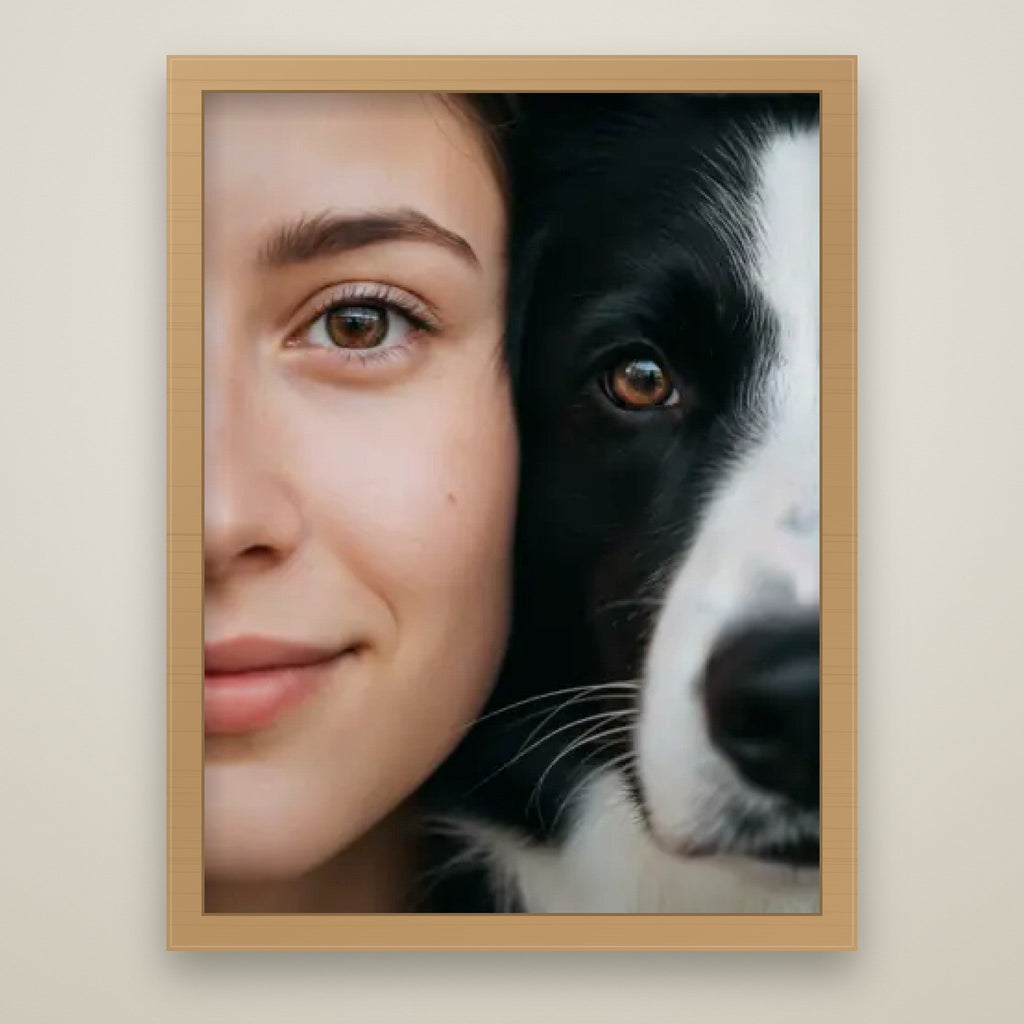 Cheek to Cheek Portrait oak frame