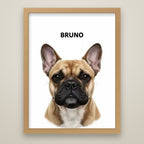 Modern Pet Portrait oak frame