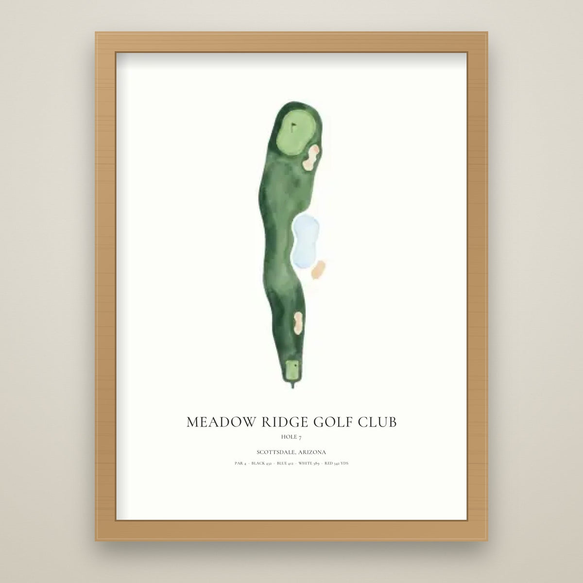 Signature Hole Print oak frame