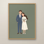 Storybook Portrait in a natural oak frame