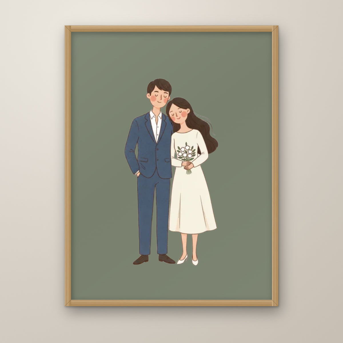 Storybook Portrait in a natural oak frame