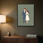 Storybook Portrait hanging in a living room