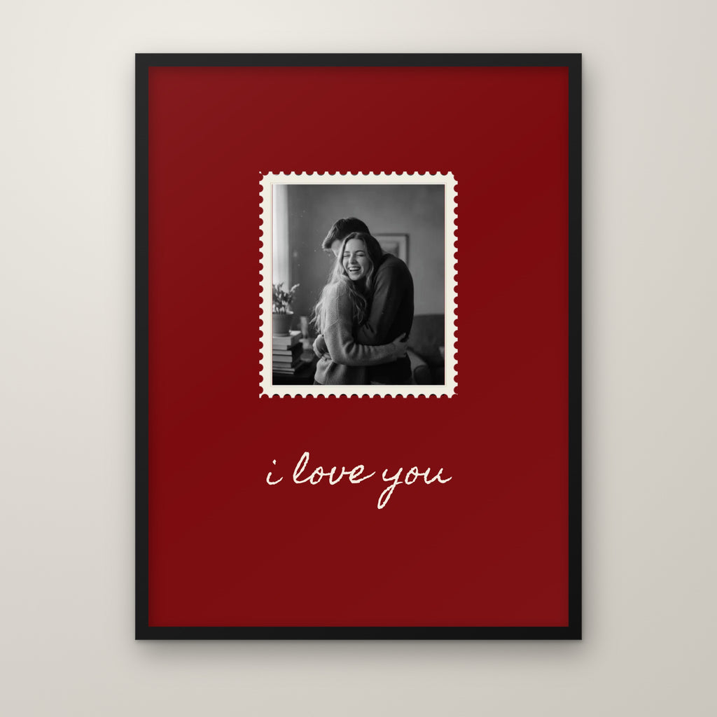 Vintage Stamp Photo Print in a black frame