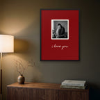 Vintage Stamp Photo Print hanging in a living room