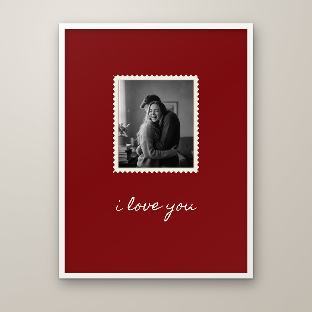 Vintage Stamp Photo Print in a white frame
